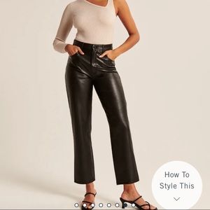 Abercrombie Curve Love Vegan Leather Ankle Straight Pants
